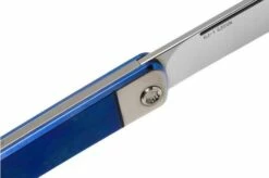 Medford Gentleman Jack S35VN, Tumbled Blade, Blue Handle Brushed Bolsters, Silver Hardware Pocket Knife -KNIVESANDTOOLS Sales MF 21 GJ 02 06 medford