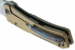 Medford Slim Midi Marauder S35VN, Satin Drop Point, Bronze Tumbled Handles, Flamed Hardware Pocket Knife -KNIVESANDTOOLS Sales MF 22 SM 01 05 medford