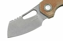 MKM Isonzo FX03M-2NC Cleaver M390, Natural Canvas Micarta Pocket Knife, Jesper Voxnaes Design -KNIVESANDTOOLS Sales MMK FX03M 2NC 03 mkm