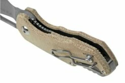 MKM Isonzo FX03M-2NC Cleaver M390, Natural Canvas Micarta Pocket Knife, Jesper Voxnaes Design -KNIVESANDTOOLS Sales MMK FX03M 2NC 04 mkm