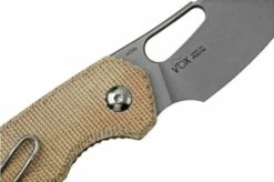 MKM Isonzo FX03M-2NC Cleaver M390, Natural Canvas Micarta Pocket Knife, Jesper Voxnaes Design -KNIVESANDTOOLS Sales MMK FX03M 2NC 05 mkm