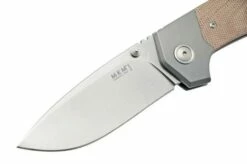 MKM Hero Stonewashed, Natural Canvas Micarta, Titanium Bolsters, Pocket Knife -KNIVESANDTOOLS Sales MMK HR NCT 03 mkm