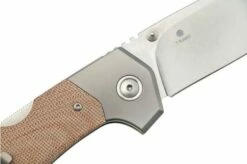 MKM Hero Stonewashed, Natural Canvas Micarta, Titanium Bolsters, Pocket Knife -KNIVESANDTOOLS Sales MMK HR NCT 05 mkm