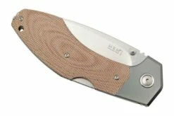 MKM Hero Stonewashed, Natural Canvas Micarta, Titanium Bolsters, Pocket Knife -KNIVESANDTOOLS Sales MMK HR NCT 06 mkm
