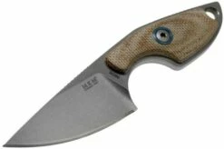 MKM Mikro 1 Drop, Stonewashed Natural Canvas Micarta Neck Knife, Jesper Voxnaes Design -KNIVESANDTOOLS Sales MMK MR01 NC 03 mkm knives