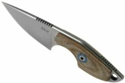 MKM Mikro 1 Drop, Stonewashed Natural Canvas Micarta Neck Knife, Jesper Voxnaes Design -KNIVESANDTOOLS Sales MMK MR01 NC 04 mkm knives