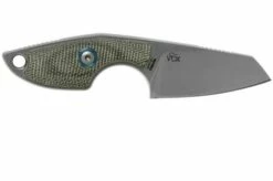 MKM Mikro 2 Wharncliffe, Stonewashed Green Canvas Micarta Neck Knife, Jesper Voxnaes Design -KNIVESANDTOOLS Sales MMK MR02 GC 02 mkm knives