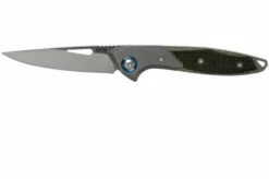 MKM Cellina MY02-GCT Titanium Bolsters, Green Canvas Micarta Pocket Knife, Lucas Burnley Design