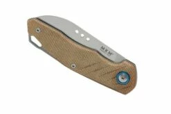 MKM Root RT-NC Satin Natural Canvas Micarta Pocket Knife, Jens Anso Design -KNIVESANDTOOLS Sales MMK RT NC 06 mkm