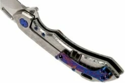 Olamic Wayfarer 247 Tanto Satin, Jeweled Handle Timascus Inlay, Blue Hardware -KNIVESANDTOOLS Sales OC24 M390 005 06 olamic