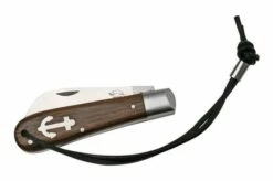 Otter Anchor Knife SET 172 Large Stainless, Smoked Oak, Brass Anchor, Leather Strap, Pocket Knife -KNIVESANDTOOLS Sales ORSET172 04 otter