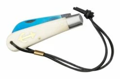 Otter Anchor Knife SET 173 KN Large Blued Carbon, Bone, Brass Anchor, Leather Strap, Pocket Knife -KNIVESANDTOOLS Sales ORSET173KN 07 otter