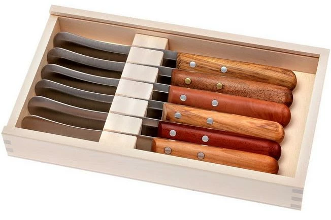 Robert Herder Buckels Set Of 6 Breakfast Knives, In 6 Woods 3 Robert Herder Buckels Set Of 6 Breakfast Knives, In 6 Woods
