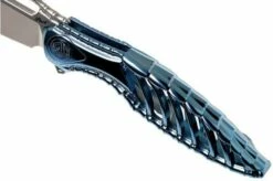 Rike Thor 6 Blue Titanium, Integral Pocket Knife -KNIVESANDTOOLS Sales RKTHOR6 B 07 rike knives rkthor6 b 07