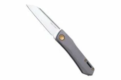 Real Steel Solis 7062G Beadblast Titanium, Gold, Slipjoint Pocket Knife, Poltergeist Design