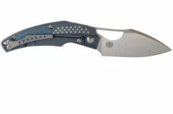 Reate Baby Machine - RWL34 Satin - Blue Handle -KNIVESANDTOOLS Sales RTBMACH BL 02 reate rtbmach bl 02 1