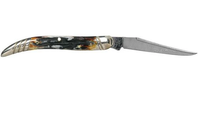 Rough Ryder Toothpick Cinnamon Stag RR2154 Damascus Slipjoint Pocket Knife 4 Rough Ryder Toothpick Cinnamon Stag RR2154 Damascus Slipjoint Pocket Knife - Image 2