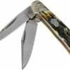 Rough Ryder Copperhead Cinnamon Stag RR2161 Damascus Slipjoint Pocket Knife -KNIVESANDTOOLS Sales RY2161 01 rough ryder