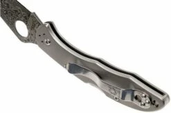 Spyderco Delica 4 Titanium Damascus C11TIPD Pocket Knife -KNIVESANDTOOLS Sales SPC11TIPD 05 spyderco spc11tipd 05