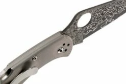 Spyderco Delica 4 Titanium Damascus C11TIPD Pocket Knife -KNIVESANDTOOLS Sales SPC11TIPD 06 spyderco spc11tipd 06