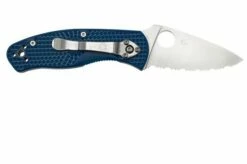 Spyderco Persistence Lightweight C136SBL Serrated S35VN Blue FRN Pocket Knife -KNIVESANDTOOLS Sales SPC136SBL 02 spyderco