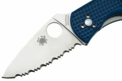 Spyderco Persistence Lightweight C136SBL Serrated S35VN Blue FRN Pocket Knife -KNIVESANDTOOLS Sales SPC136SBL 03 spyderco