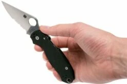 Spyderco Para 3 C223GPS Partly Serrated Pocket Knife -KNIVESANDTOOLS Sales SPC223GPS 08 spyderco spc223gps 08 1