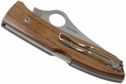 Spyderco SpyOpera C255CMP Brown Canvas Micarta Pocket Knife -KNIVESANDTOOLS Sales SPC255CMP 04 spyderco v202106