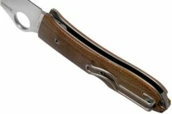 Spyderco SpyOpera C255CMP Brown Canvas Micarta Pocket Knife -KNIVESANDTOOLS Sales SPC255CMP 05 spyderco v202106