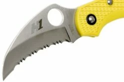 Spyderco Dragonfly 2 Salt Hawkbill C28SYL2HB Serrated Pocket Knife -KNIVESANDTOOLS Sales SPC28SYL2HB 03 spyderco spc28syl2hb 03