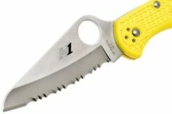 Spyderco C88SYL2 Salt 2 Serrated, Yellow -KNIVESANDTOOLS Sales SPC88SYL2 03 spyderco spc88syl2 03