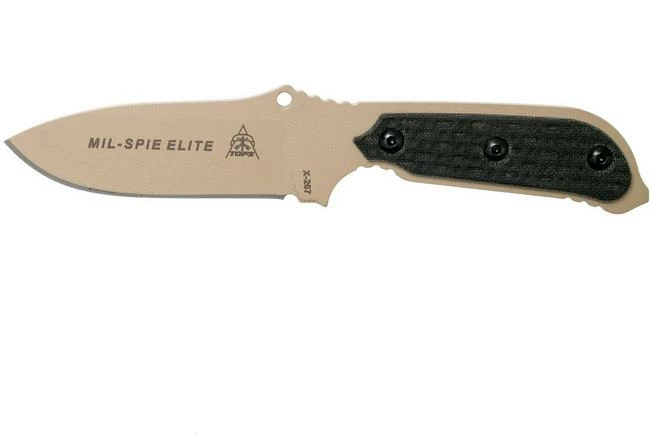 TOPS Knives TOPS Mil-SPIE Elite Black Canvas Micarta MIL3-ELITE Survival Knife 3 TOPS Knives TOPS Mil-SPIE Elite Black Canvas Micarta MIL3-ELITE Survival Knife