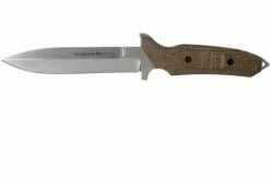 Viper Fearless VT4018CM Sleipner Stonewashed, Brown Canvas Micarta, Fixed Knife, Rumici Design