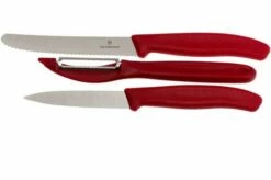 Victorinox SwissClassic Vegetable Knives In Red, Set Of 3, 6.7111.31