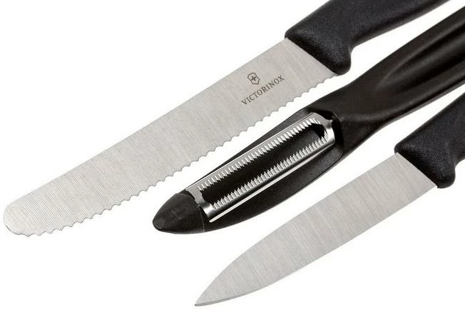 Victorinox SwissClassic Vegetable Knives In Black, Set Of 3, 6.7116.31G 5 Victorinox SwissClassic Vegetable Knives In Black, Set Of 3, 6.7116.31G - Image 3