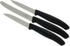 Victorinox SwissClassic Vegetable Knives Black, Set Of 3, 6.7113.3