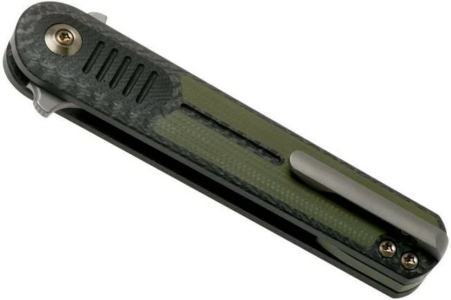 We Knife Angst 2002A Carbon Fibre, Green G10 Pocket Knife, Justin Lundquist Design 6 We Knife Angst 2002A Carbon Fibre, Green G10 Pocket Knife, Justin Lundquist Design - Image 4