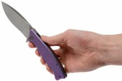 WE Knife Balaenoptera WK712B Pocket Knife, Purple Handle, Stonewashed Blade -KNIVESANDTOOLS Sales WK712B 08 we knife wk712b 08