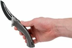 WE Knife 713C Sea Monster Gray Handle, Two Tone Blade Pocket Knife -KNIVESANDTOOLS Sales WK713C 08 we knife wk713c 08