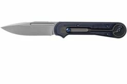 WE Knife Double Helix 815D Pocket Knife, Blue Handle, Stonewashed Blade