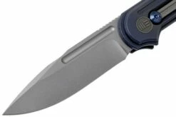 WE Knife Double Helix 815D Pocket Knife, Blue Handle, Stonewashed Blade -KNIVESANDTOOLS Sales WK815D 03 we knife