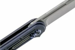 WE Knife Double Helix 815D Pocket Knife, Blue Handle, Stonewashed Blade -KNIVESANDTOOLS Sales WK815D 06 we knife