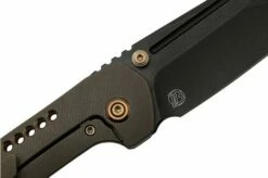 WE Knife Trogon WE22002-2 Bronze Titanium, Black Stonewashed CPM 20CV Pocket Knife -KNIVESANDTOOLS Sales WKWE22002 2 05 weknife