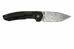 WE Knife Trogon WE22002B-DS1 Black Titanium, Heimskringla Damasteel Pocket Knife -KNIVESANDTOOLS Sales WKWE22002B DS1 02 weknife