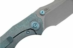 WE Knife High-Fin, WE22005-3, Blue Titanium, Grey CPM-20CV Pocket Knife -KNIVESANDTOOLS Sales WKWE22005 3 05 weknife