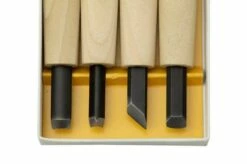 Yoshiharu Y-4 Mitomoto Japanese Wood Carving Knives, Set Of 4 -KNIVESANDTOOLS Sales YSH 011 03 yoshiharu