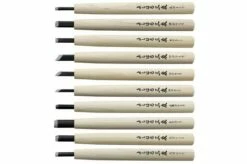 Yoshiharu W-10 Mitomoto Japanese Wood Carving Knives, Set Of 10 In Cloth Pouch